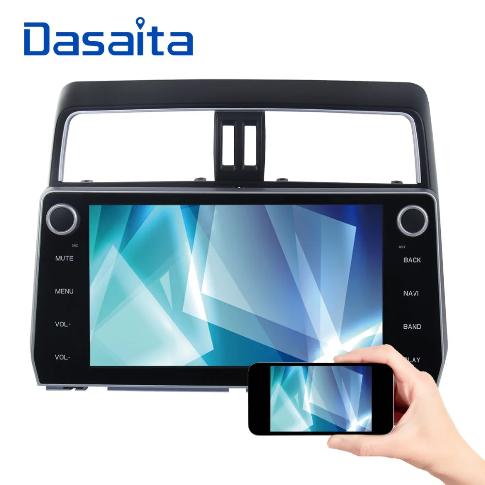 Discount 10.2" 2 din Car Multimedia Player for Toyota New Prado 2018 Android 7.1 Stereo Navigation Steering Wheel Contorl 1024*600 Radio 1