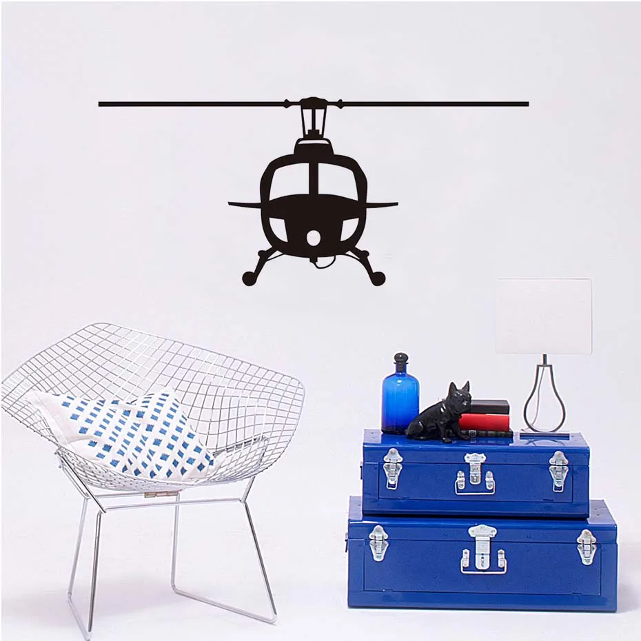Vinyl Helicopter Aircraft Wall Sticker Pvc Hollow Out Transfer Vintage