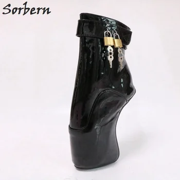 

Sorbern Black Ankle Boots For Women Ballet Heelless Shoes Females Booties Short Wedge Shoe Heel Lace Up Ankle Boots For Women
