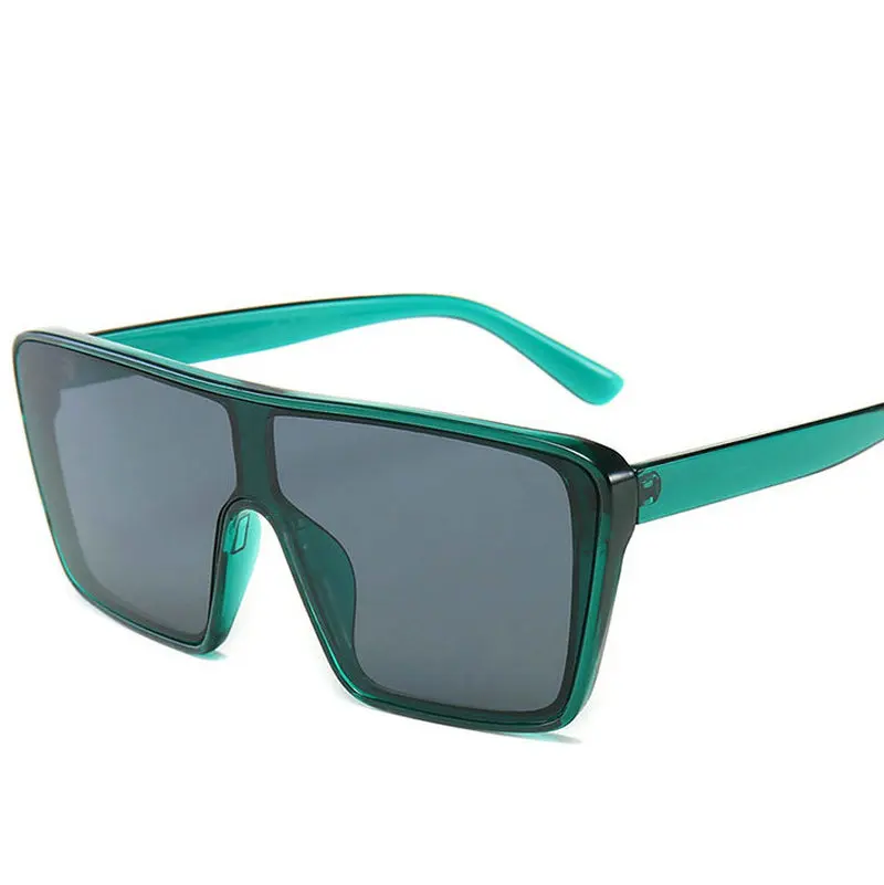Rimless Oversized Sunglasses Women Brand Designer One Piece Lens Gradient Sun Glasses Female Large Eyewear Shades UV FML - Цвет линз: green