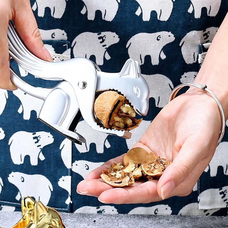 

Squirrel Shape Nutcracker Kitchen Tool Multi-Function Nut Cracker Sheller Walnut Cracker Plier Metal Opener Tool