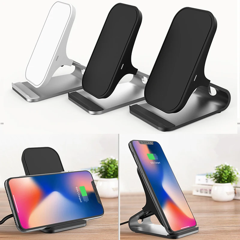 10W Phone Stand Wireless Charger For Galaxy S9 S8 Plus Alloy QI Wireless Charging For Iphone 8 8plus X Fast Charge (5)