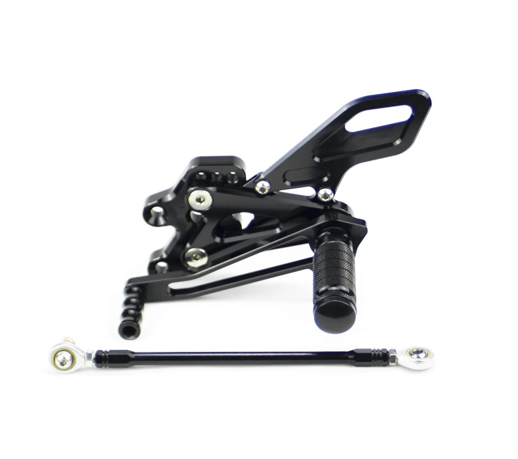 CNC Billet Race Rear Adjustable Foot Peg Sets Rearset For Kawasaki Ninja ZX-10R ZX1000 2004 2005 Black Aluminum Stainless Bolts