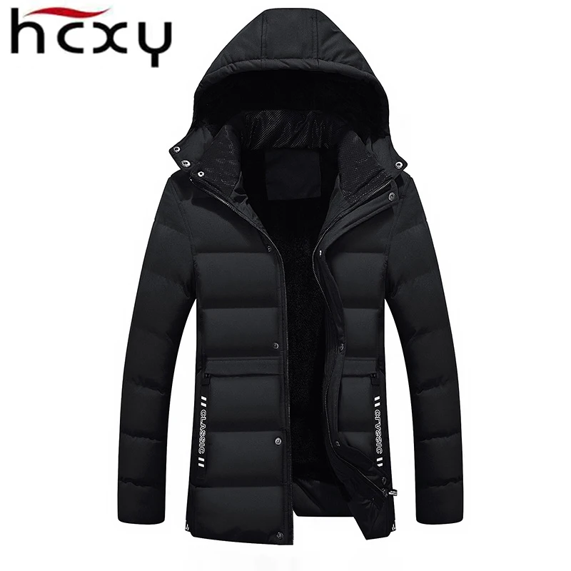 

HCXY Men 2019 Winter Thick Jackets Fleece Parka Man Jacket Coat Men Hooded Pockets Outwear Jacket Parka Men 4XL Plus Size