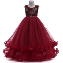 Детская одежда детское платье для выпускного вечера одежда принцессы платья для первого причастия платья с цветочным узором для девочек праздничная одежда LP-76