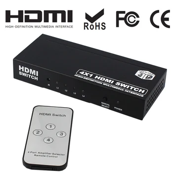 

4K HDMI Switch 4x1 HDMI PIP Switch 4K x 2K@30Hz With IR Remote and Auto Control 4 Port Switch HDMI