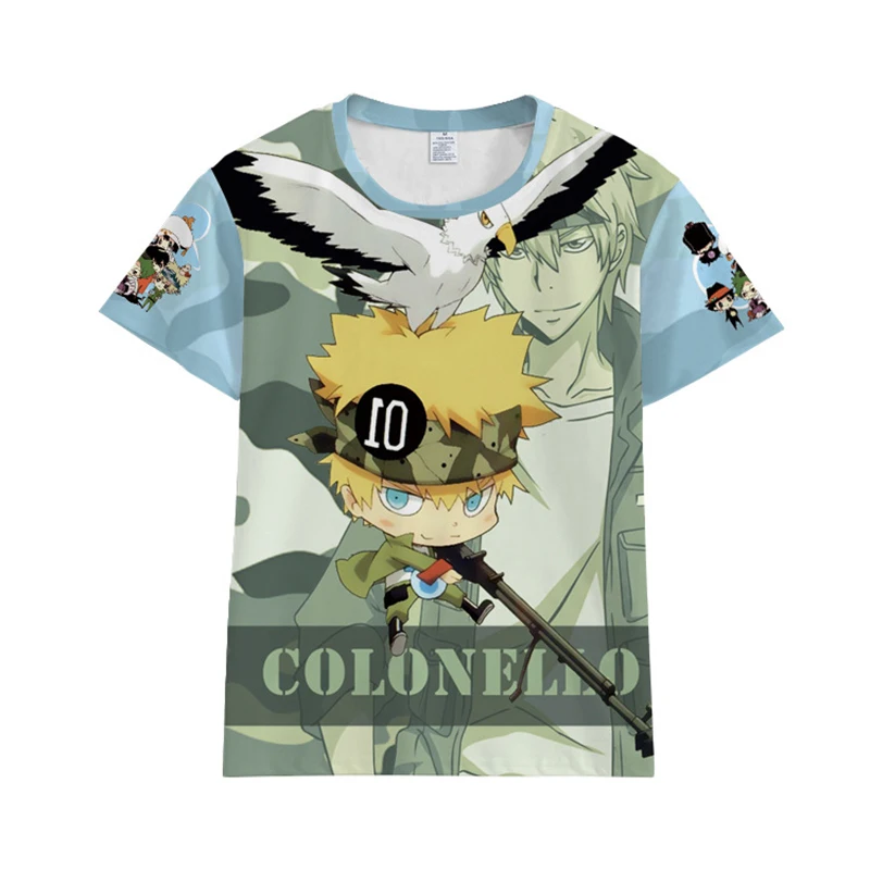 

Katekyo Hitman Reborn Sawada Tsunayoshi Hibari Kyoya T-shirt Cosplay Costume Summer Men Women Short Sleeve Tees Streetwear