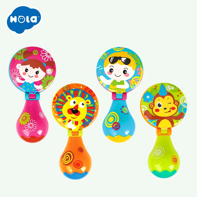 HOLA 3102D Orff Kids Child Baby Castanet Clapper Handle Musical Instrument Toy Preschool Early Educational Hand Clapper