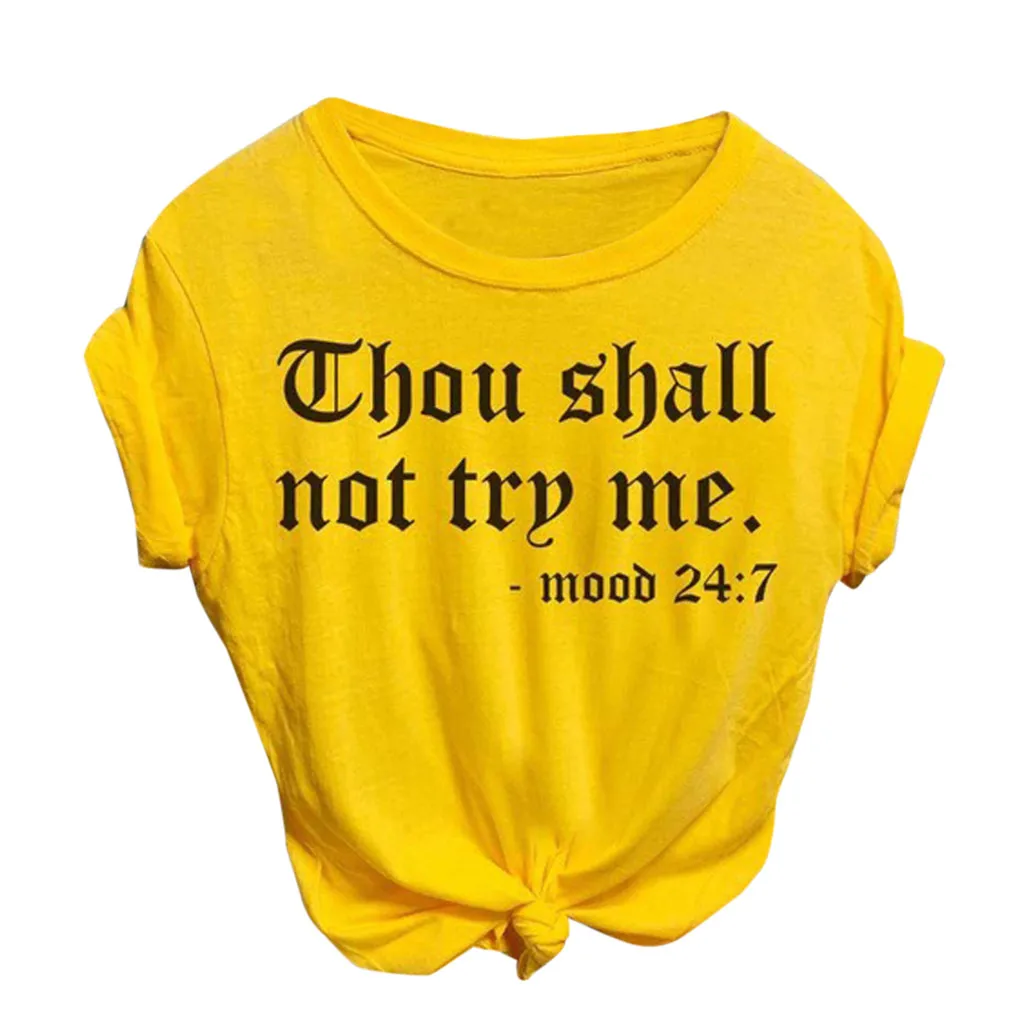 

Women Fashion Casual O-Neck Letter Print Short Sleeve T-Shirt