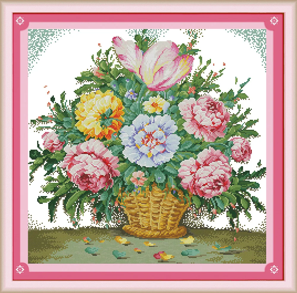 

Gorgeous blossom (2) DMC Counted Chinese Cross Stitch Kits printed Cross-stitch set Embroidery Needlework