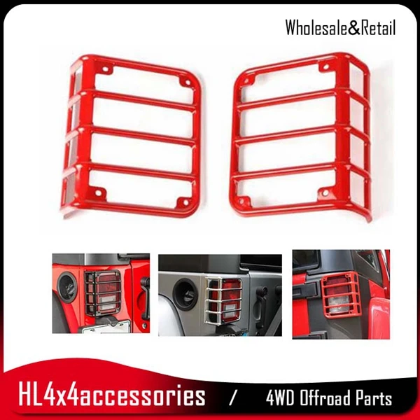 

2PC Tail Rear Light cover Rear Lamps Trim Cover Lamp Guard Cover For Jeep Wrangler JK LED Tail Light Guard Mount cover for Jeep