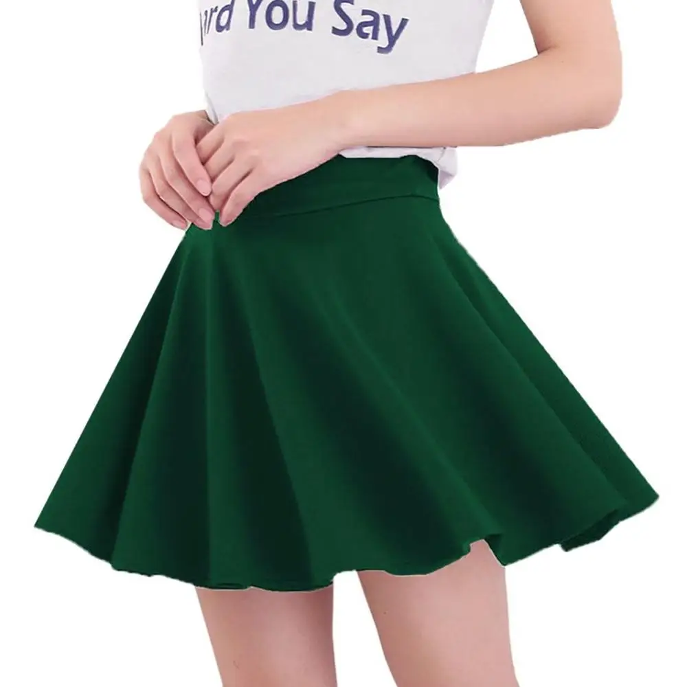 

2019 New summer Women Pleated Skirt Korean Slim Sexy Solid Color Oblique Pocket Elastic Skirt Black Mini Skirt AD