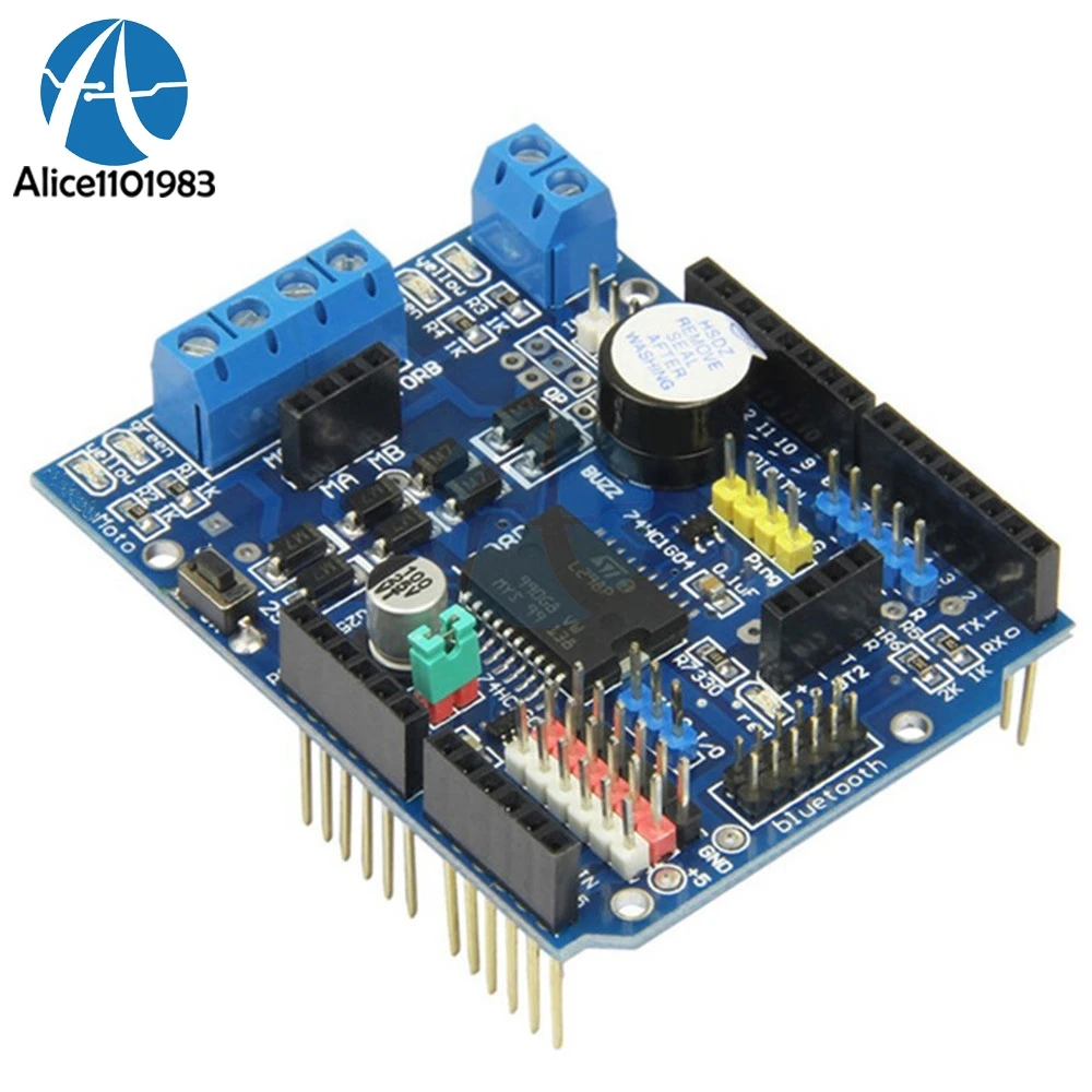 

L293 L298P DC Motor Driver Shield Module Motor Shield Board For Arduino Bluetooth Interface PWM Speed Controller Uno Mega2560