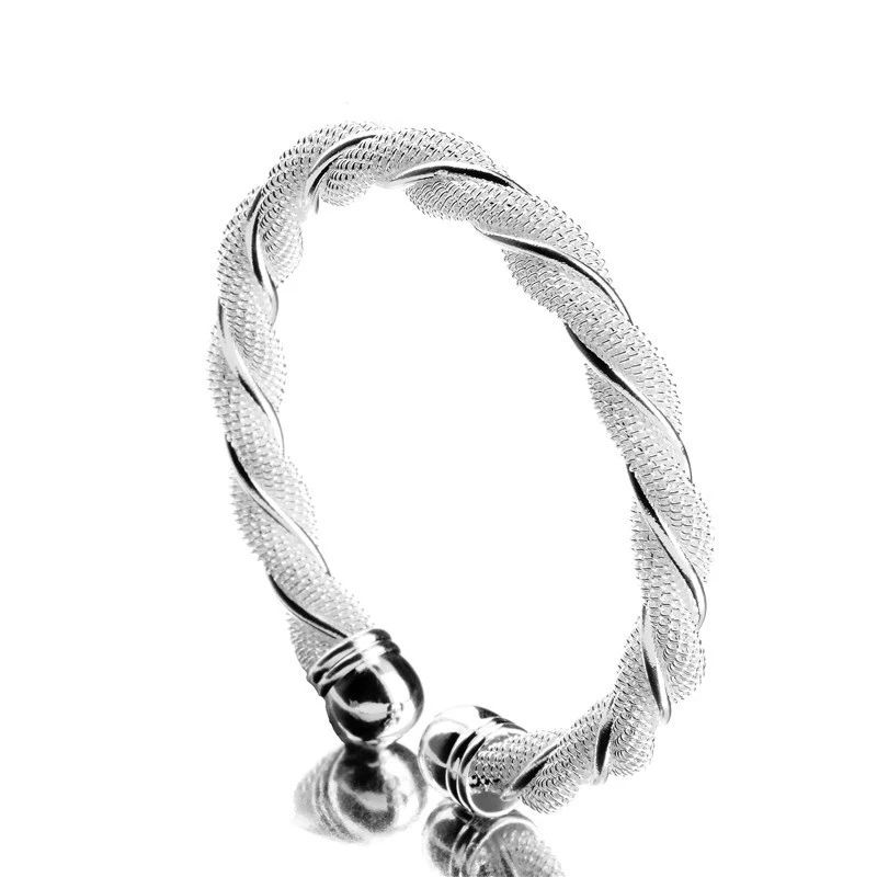 H: HYDE минималистский 925 открытый манжет серебряный цвет Парные браслеты круглый регулируемый браслет браслеты для женщин ювелирные аксессуары