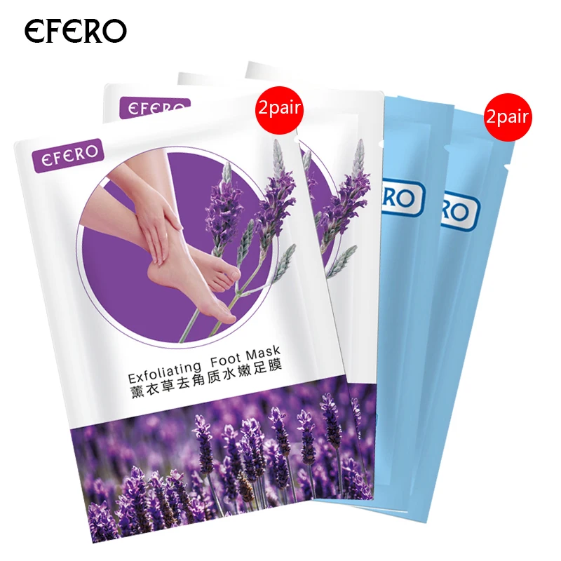 

4pairs efero Peeling Exfoliating Foot Mask Remove Dead Skin Cuticles Heel Foot Care Pedicure Socks Moisturizing Feet Mask