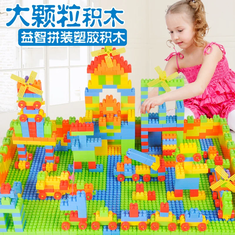 Large blocks of large particles of plastic children s font b toys b font assembled fight