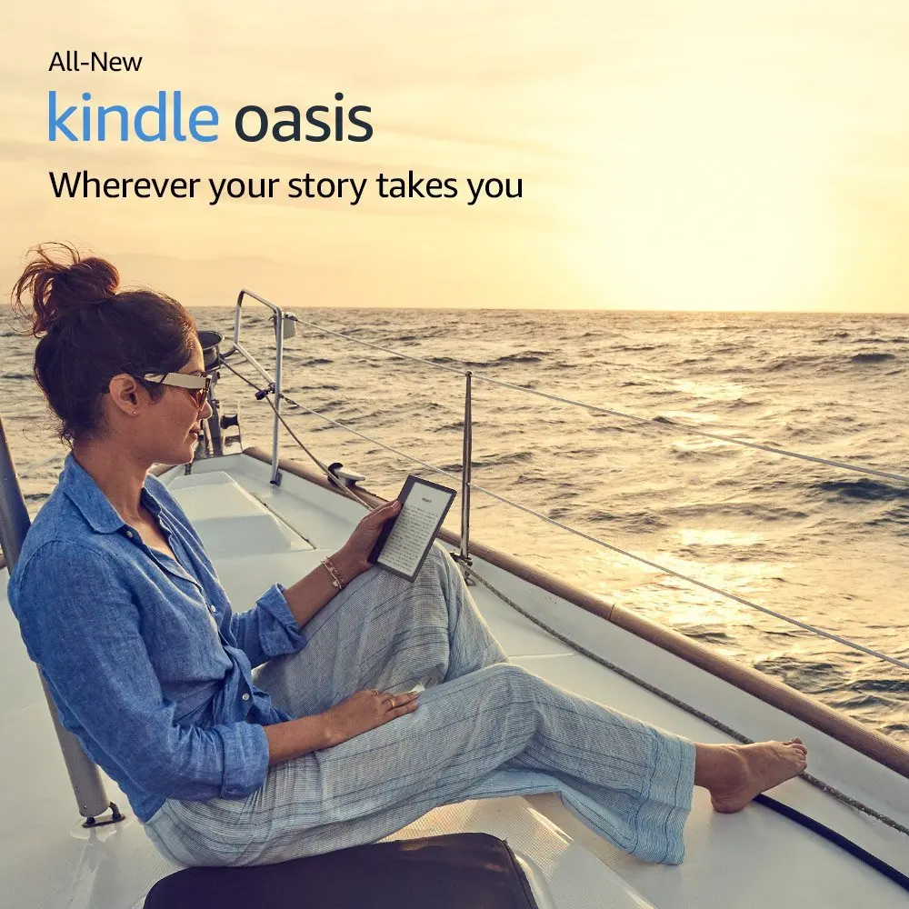 

All-New Kindle Oasis 8GB, E-reader - 7" High-Resolution Display (300 ppi), Waterproof, Built-In Audible, Wi-Fi