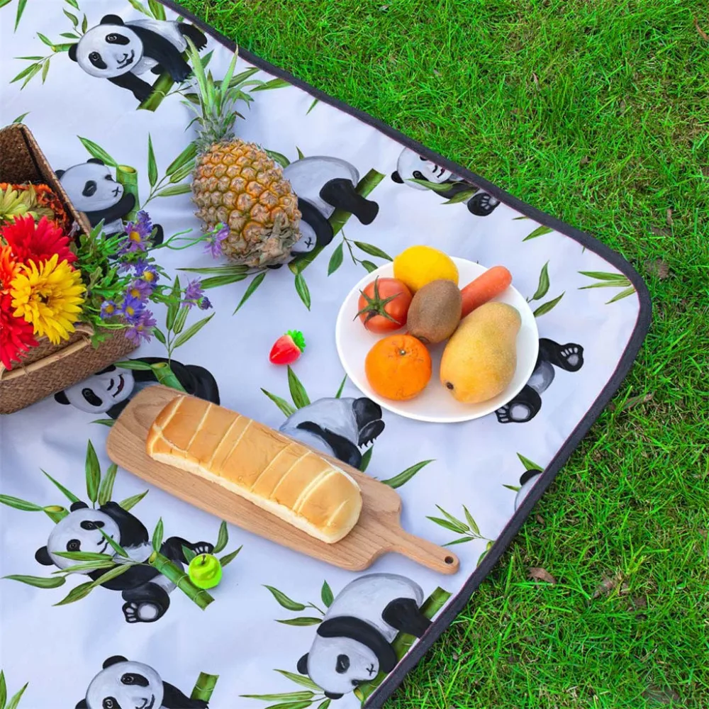 2019 panda print waterproof outdoor beach mat folding travel camping mat comfortable outdoor camping mat sleeping mat tent 40J3 (5)