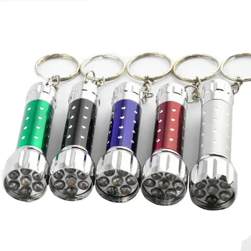 Mini 7 LED Portable Supper Bright Flashlight Pocket LED Flashlights random color powerful led flashlight laser pointer #4S11 (3)