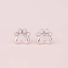 XIYANIKE, 925 пробы, серебряные, розовые, кошачьи коготки, серьги-гвоздики, модные эмалированные Серьги для женщин, ювелирные изделия, женские серьги, Мода, бижутерия