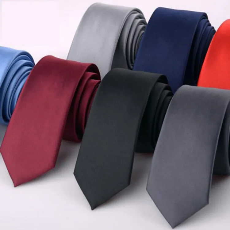 

Vomint Solid color small tie male and Korean version 6cm thin and narrow version of business wedding fashion tie