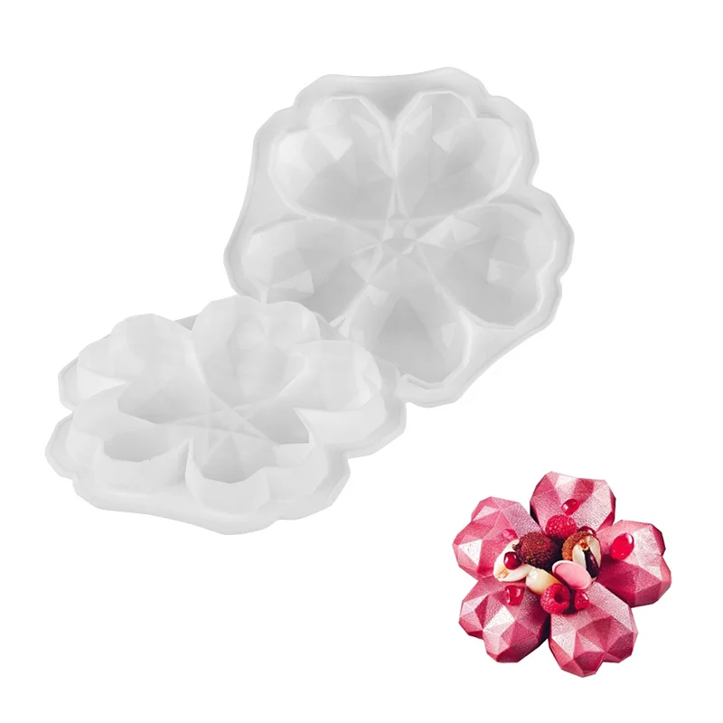 

Yiwumart Diamond Heart Silicone Mold Cake Decorating Tools For Baking Chocolate Ice Cream Flower Mould Mousse Dessert Molds