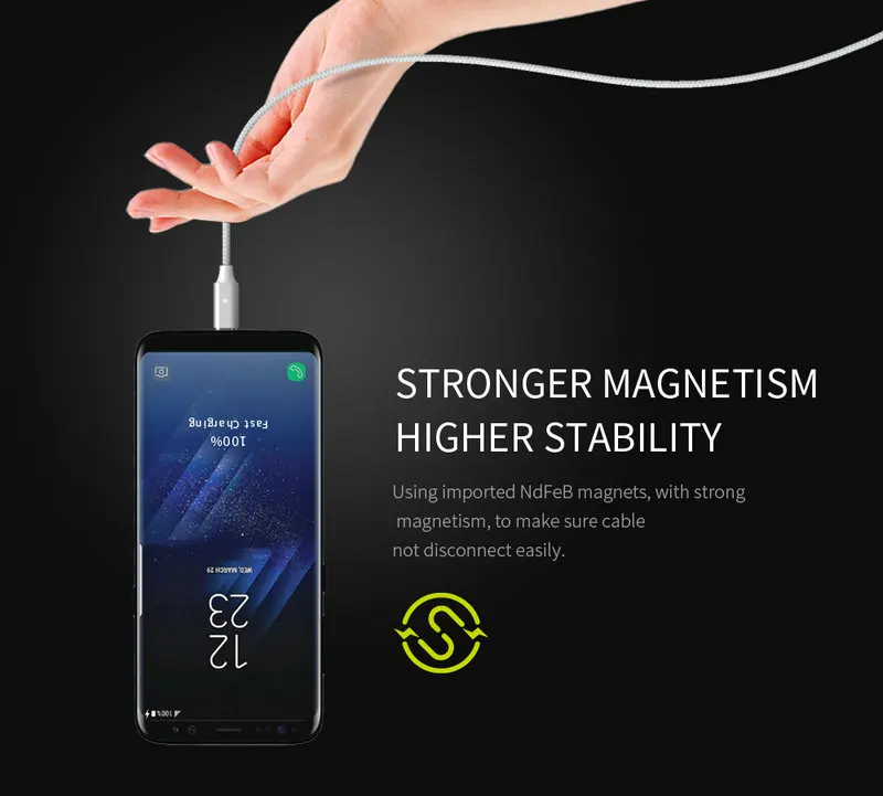 WSKEN Lite2 Magnetic Type C USB Cable Fast Charging USB Data Cable For Samsung Note 9 S9 S8 Sony Huawei Nokia HTC USB C Cable