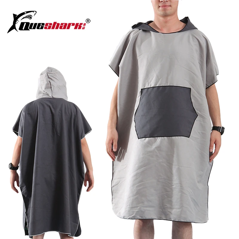 

Microfiber Wetsuit Changing Robe Poncho with hood Quick Dry Hooded Towels for Swim Beach & Pool Compact & Lightweight 80*110cm