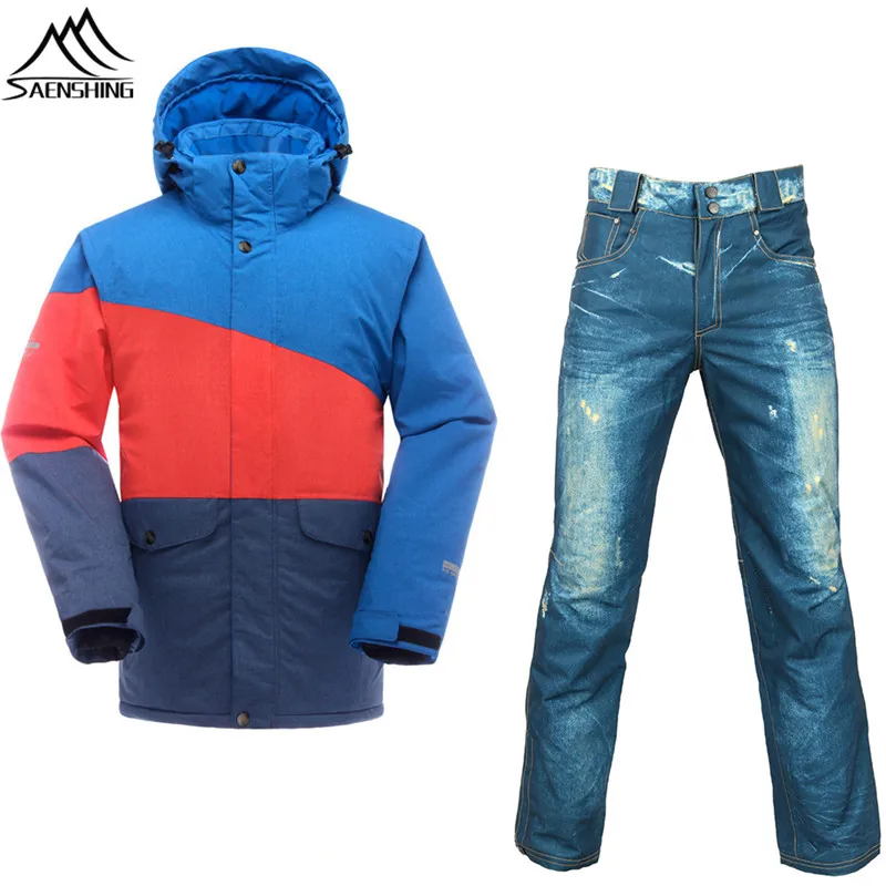 

Saenshing Ski Suits for Men Ski Jacket + Pants Waterproof Breathable Snowboarding Suits Thermal Winter Skiing Snow Suit Male