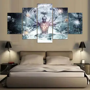 

5 panel high definition printing paint Buddha canvas printing art household adornment wall art picture frame for the sitting