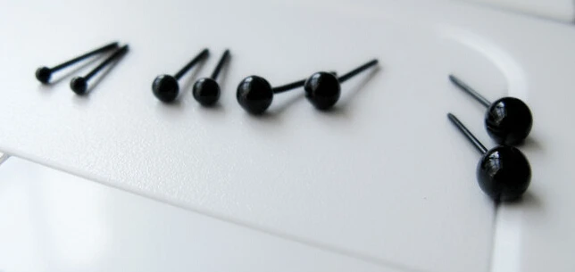 

200pcs--4mm/5mm/6mm/8mm/10mm/12mm/14mm--- black plastic toy eyes with pin stem for diy needle felting wool