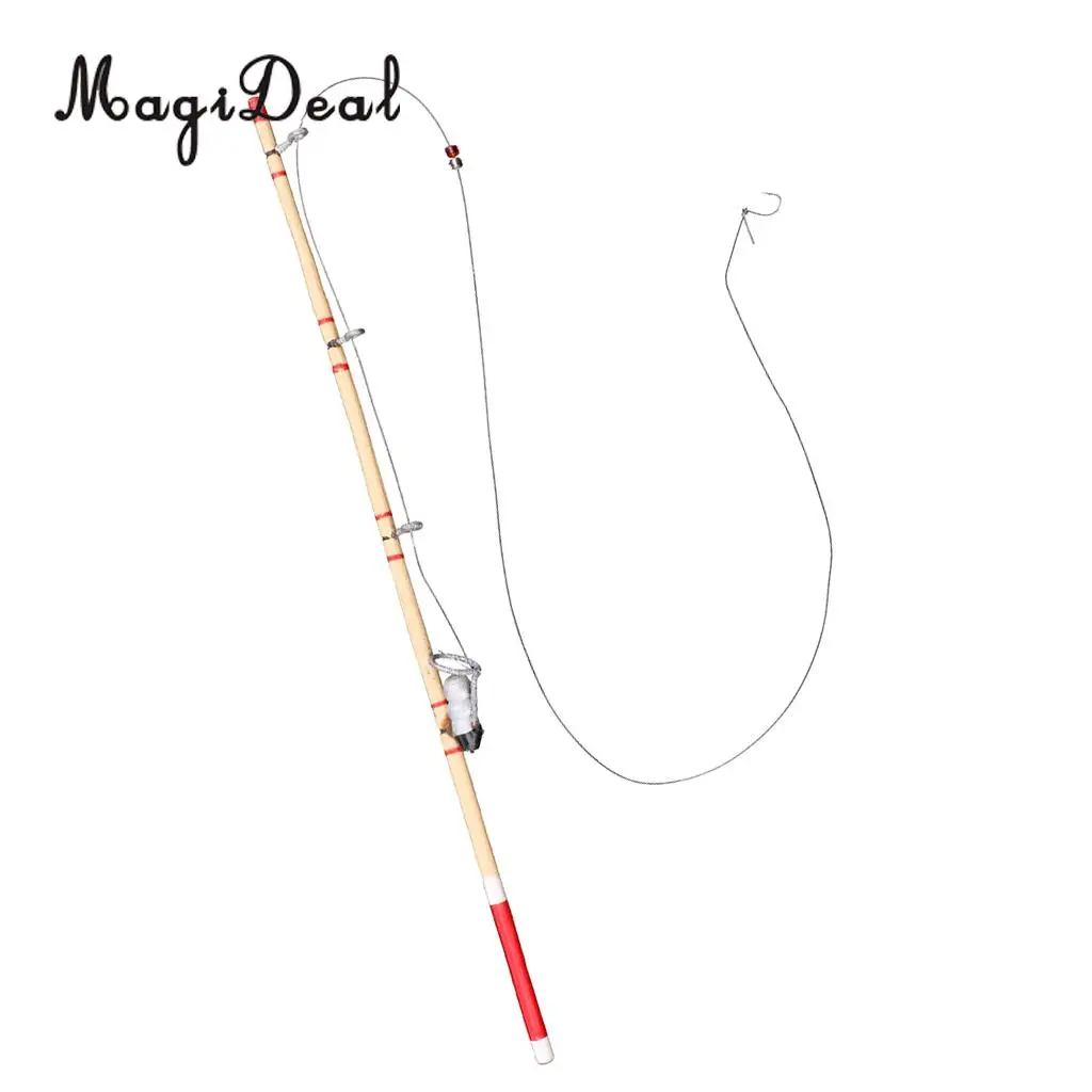 1Pc 1/12 Scale Dollhouse Miniature Fishing Rod Fishing Pole for Dolls House Decor Kids Children Toy