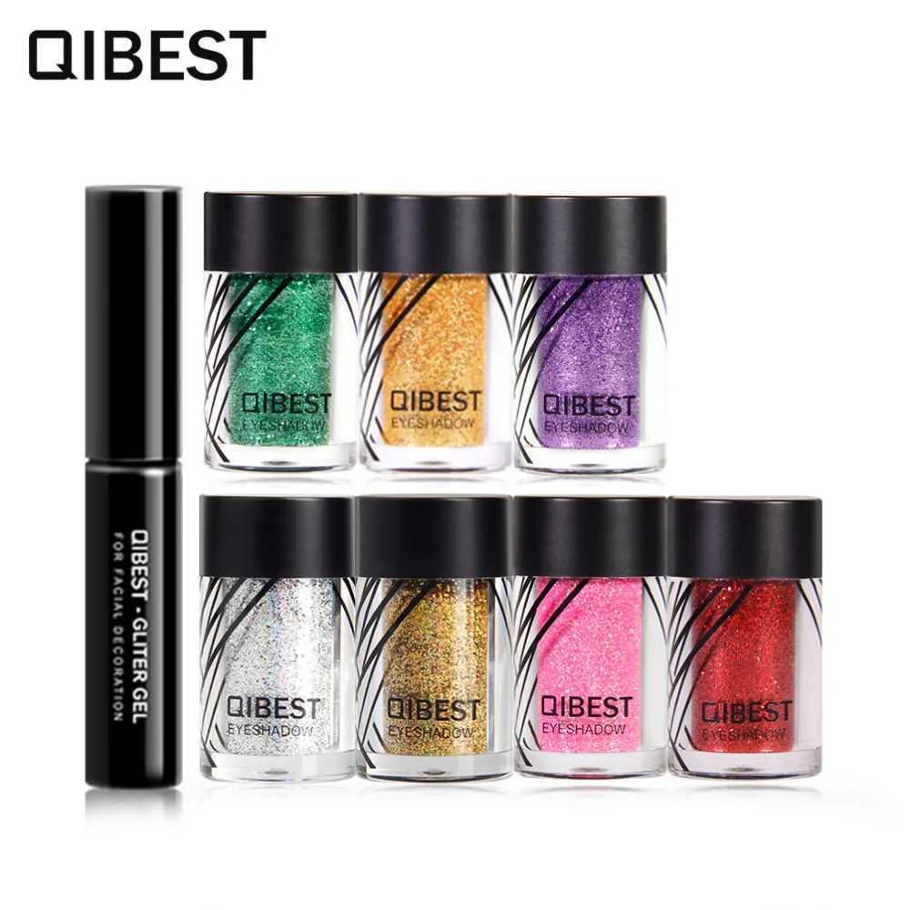 QIBEST Brand Pro Makeup set Glitter Eye Shadow Face Eyes Lips Nails