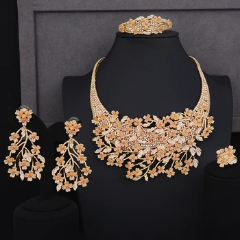 

GODKI Big Luxury Plum blossom African Cubic Zircon CZ Nigerian Jewelry sets For Women Wedding Indian Beads Bridal Jewelry Sets