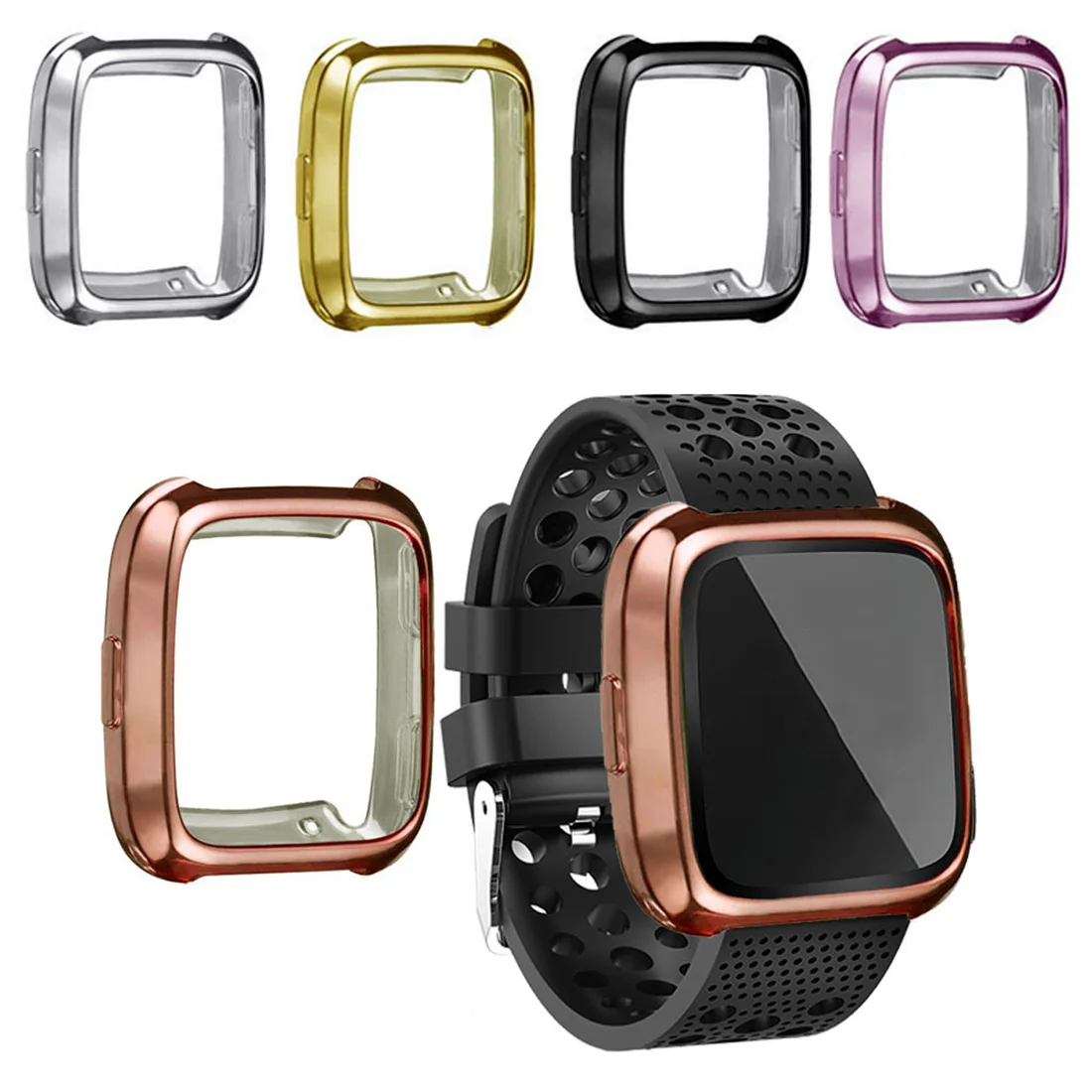 Ультратонкий Мягкий чехол из ТПУ с покрытием для защиты часов для Fitbit Versa защитный силиконовый чехол