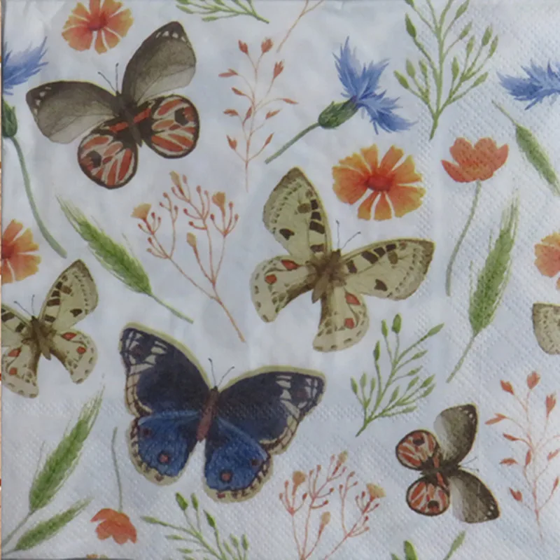 

vintage napkins paper tissue printed flowers butterfly Pine nuts mushroom maple leaf decoupage wedding servilletas party decor