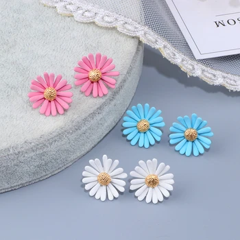 

2018 New Korean Style Spray Paint Flower Stud Earrings For Women Girl Elegant Summer Accessories Sweet Cute Earring Brinco WX122