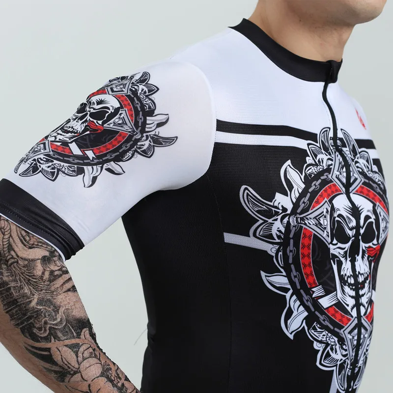 2019 summer short sleeve jersey ciclismo BOESTALK men personality ghost classic Black white cycling clothing bike sports maillot