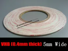 (0.4mm Thick), 5mm*33M Strong VHB White Two Adhesive Foam SpongeTape for Phone Screen, Truck, Car Panel Plate Bond Repair