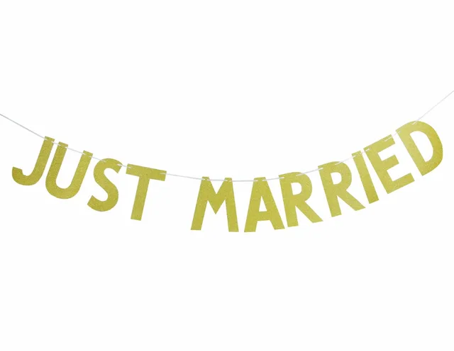 pcs just married banner glitter gold banner home decoration bridal just married banner