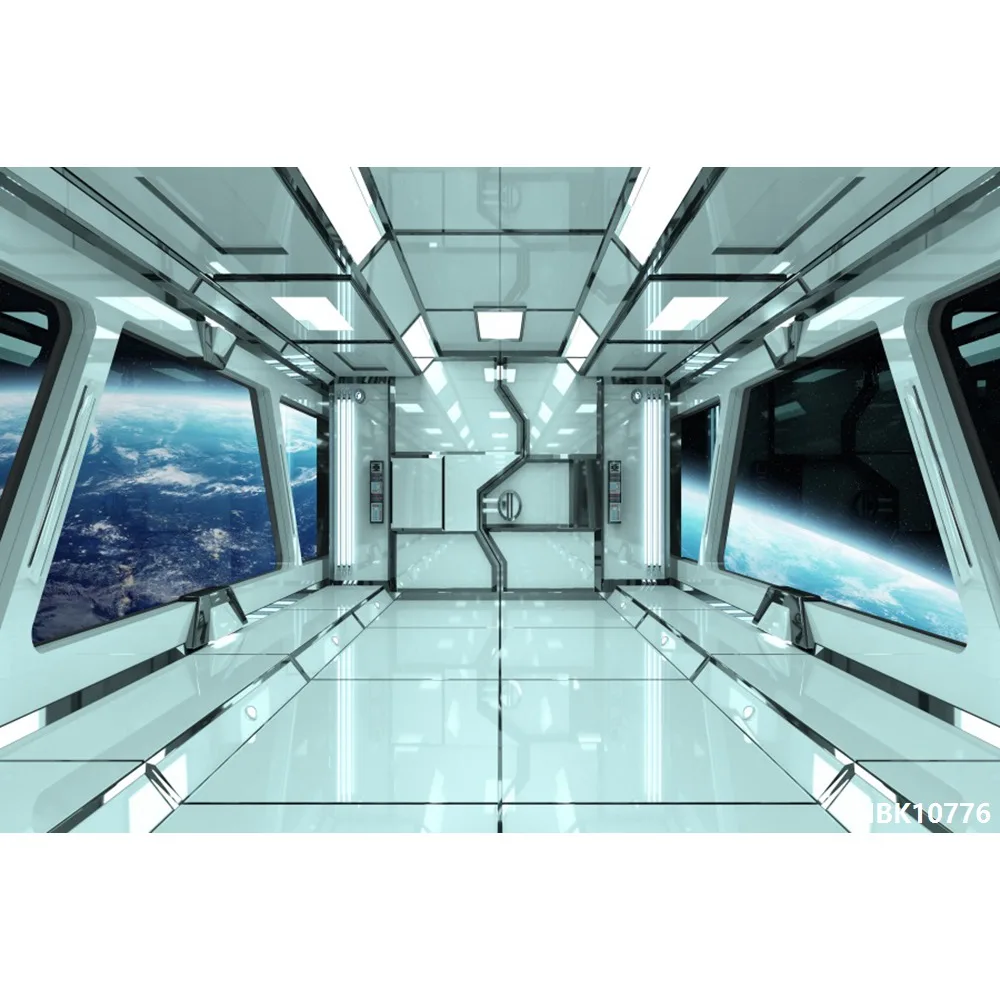 Laeacco космический корабль Вселенная Металл мечта научная фантастика фотографии фон Индивидуальные фотографические фоны для фотостудии - Цвет: Светло-голубой