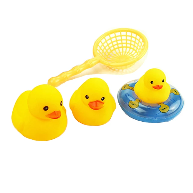 1 Set Ducks with Bathtub Swimming Ring Baby Bath Toys Fishing Net Mini  Bathtub Water Toys for Children Kids Newborn Gifts - AliExpress
