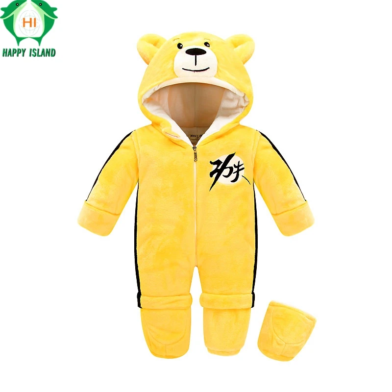 

HAPPY ISLAND Cotton Baby Rompers Winter Thick Boys Costume Girls Warm Infant Snowsuit Kid Jumpsuit Children Outerwear Baby Wear