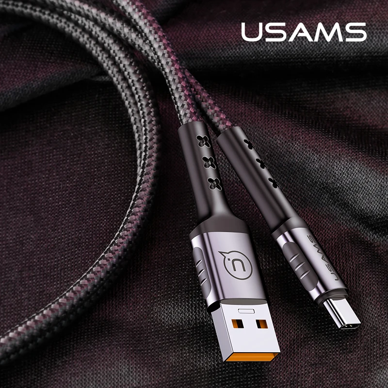 

USAMS 5A Fast Charging Cloth Data Sync Type C USB 3.0 Cable For Samsung S10 Huawei P20 Xiaomi 8 1+ 6 OPPO Vivo Phone
