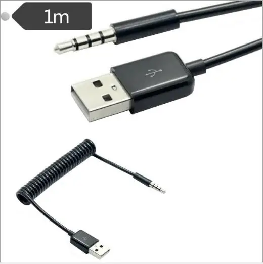 

USB to 3.5 public audio port charging cable Bluetooth headset MP3 charging car amplifier spring data cable