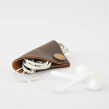 1 шт. натуральная кожа Кнопка наушник линия органайзер для кабеля наушников офисный стол набор обертывание намотки Шнур кабель стол аксессуары