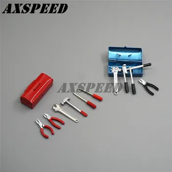 

1:10 Climbing car Accessories Mini Hammer Toolbox Key for SCX10 CC01 D90 D110 Car Red