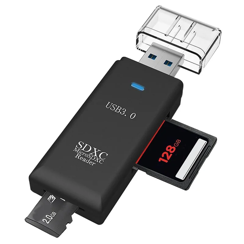 2-в-1 card reader USB 3,0 SD чтения карт памяти SDHC Micro SDXC MMC TF card reader адаптер