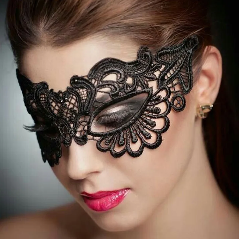 Mysterious masquerade sexy vixen with venetian mask stock photo