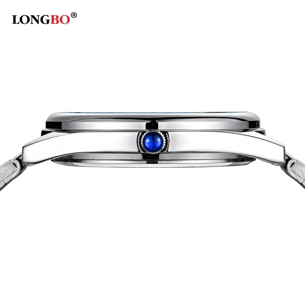 Часы LONGBO Luxus Quarzuhr 2017 года повседневные Модные стальные часы для мужчин и женщин